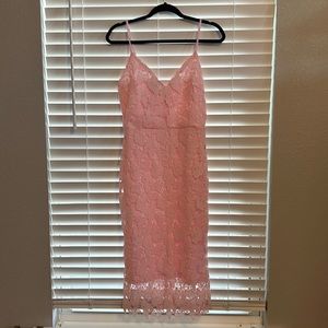 pink floral lace detail dress- NWT- Sz L